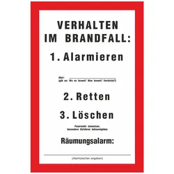 Brandschutzschild - VERHALTEN IM BRANDFALL