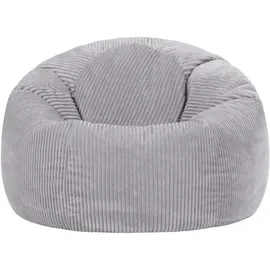 I.C.O.N. Icon Sitzsack Cord, Grau, Sitzsack Erwachsene mit Füllung, Bean Bag, Cord Sessel, Lounge Sessel, Lounge Stuhl, Schlafzimmer, Wohnzimmer, Wohnzimmer Möbel