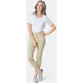 GOLDNER Kurzgröße: Elastische Hose mit extra Nähten in stein | Gr.: 22