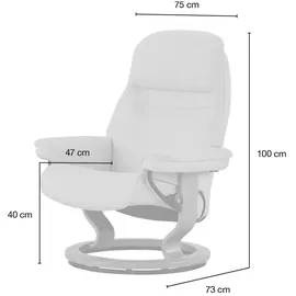 Stressless Relaxsessel Leder 75 x 100 x 73 cm Braun mit Hocker