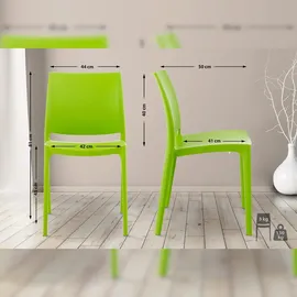 CLP Gartenstuhl Maya 44 x 44 x 81 cm grün 4 St.