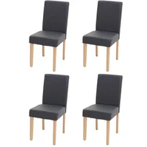 Mendler Esszimmerstuhl Littau Kunstleder grau matt 4er Set
