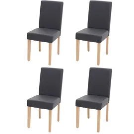 Mendler Esszimmerstuhl Littau Kunstleder grau matt 4er Set