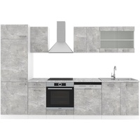 Vicco Küchenzeile R-Line 300 cm beton/weiß