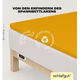 schlafgut Easy Spannbettlaken für Topper Jersey Elasthan 90 x 190 - 100 x 220 cm yellow deep