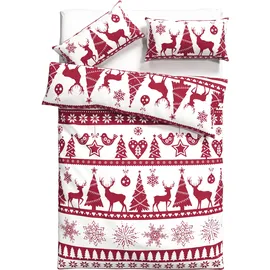 OTTO home Sindbad Weihnachtsbettwäsche Rot 155 x 220 cm + 40 x 80 cm