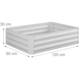 Relaxdays Hochbeet 120 x 30 x 90 cm Weiß