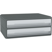 CEP Schubladenbox MoovUp lichtgrau 1090116361, DIN A4 quer mit 2 Schubladen