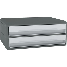 CEP Schubladenbox MoovUp lichtgrau 1090116361, DIN A4 quer mit 2 Schubladen