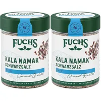 Fuchs Gewürze - Kala Namak - Schwarzsalz - Gewürzsalz für veganes Rührei - natürliche Zutaten - 100 g in wiederverwendbarer, recyclebarer Dose (Packung mit 2)