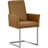 K+W Komfort & Wohnen Armlehnstuhl, stabiles Hochkantrohr, Untergestell in Edelstahloptik oder schwarz braun