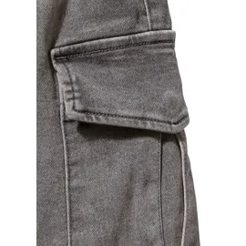 John Devin Shorts Bermuda, kurze Jogger Pants mit Cargotaschen, knielang, elastische Schlupf-Bermuda grau XL (56/58)