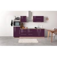 Kochstation Küchenzeile »KS-Samos«, mit E-Geräten, Breite 270 cm, lila