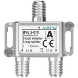 Axing BVE 2-01X 2-Fach Verteiler 4 dB 5-1800 MHz TV Data Internet Kabelfernsehen