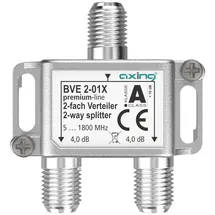 axing/skt Axing BVE 2-01X 2-Fach Verteiler 4 dB 5-1800 MHz TV Data Internet Kabelfernsehen