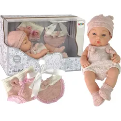 Lean Toys Süße Babypuppen-Pullovermütze, Rosa, 30 cm