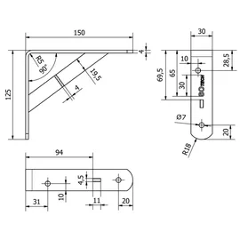 SOTech Regalkonsole 150 x 125 x 30 mm