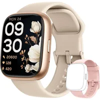 LODIMEKE 44mm Smartwatch Herren Damen Fitness Uhr 1.43 Inch AMOLED Touchscreen IP68 Wasserdicht mit Herzfrequenz SpO2 Schlafmonitor Bluetooth Anrufe