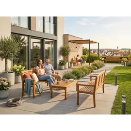 prestige home living outdoor 3-Sitzer Gartenbank 153 x 90 x 57 cm Braun