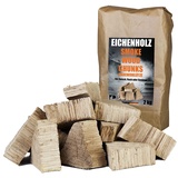 Räucherklötze Smoker Grill Chunks für BBQ Eiche Räuchern 2 kg XXXL Räucherofen Wood Grillen Smoken Zubehör Smoke Raeuchern Feuerschale Chips Kingpower