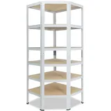 shelfplaza Eckregal Metall 230x90x60 cm weiß 6 Böden