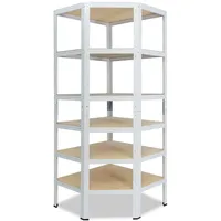 shelfplaza Eckregal Metall 230x90x60 cm weiß 6 Böden