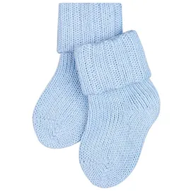 Falke Unisex Baby Socken Flausch B So Wolle Baumwolle einfarbig 1 Paar, Blau Crystal Blue 6290, 62-68 - 62-68