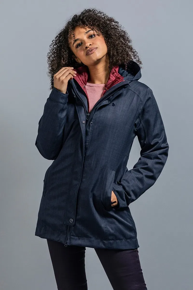 Tatonka Ganzjahres-Kurzmantel Naika 3in1 Coat (wasser- und winddicht, Innenmantel herausnehmbar) graublau Damen