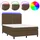 vidaXL Boxspringbett mit Matratze & LED Dunkelbraun 140x200 cm Stoff