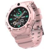 PTHTECHUS 4G GPS WiFi Kinder Smartwatch Telefon, Runder HD Touchscreen Handy Uhr für Kind mit Anti-Verlorener GPS W-LAN LBS Ortung Tracker, MP3, Videoanruf, SOS, Voice Chat, MP3, Pedometer (Rosa)