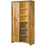 MASSIVMOEBEL24.DE Vitrine Wildeiche 105 x 45 x 204 cm Beige