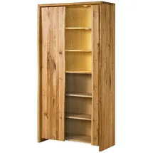 MASSIVMOEBEL24.DE Vitrine Wildeiche 105 x 45 x 204 cm Beige