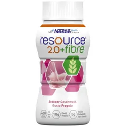 resource 2.0 + fibre Erdbeere 6X4X200 ml Flüssigkeit