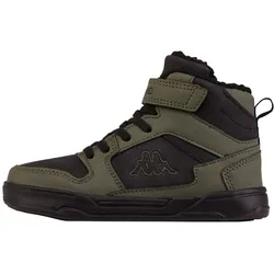 Sneaker KAPPA, Kinder, Gr. 31, schwarz (army, schwarz), Synthetik, Textil, sportlich, Schuhe, - mit kuscheligem Warmfutter
