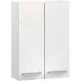 Saphir Hängeschrank Quickset 335 Badschrank 50 cm breit mit 2 Türen und 2 Einlegeböden Badezimmer-Hängeschrank inkl. Griffe in Chrom Glanz weiß