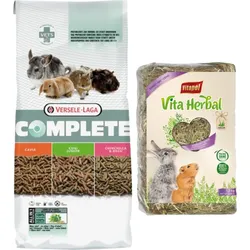 Versele-Laga Cavia Complete für Meerschweinchen 8kg + VITAPOL Heu für Nagetiere 1,2 kg