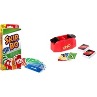 Mattel Games 52370 Skip-BO Kartenspiel und Familienspiel geeignet für 2-6 Spieler, Spiel ab 7 Jahren + GKC04 UNO Showdown Familienspiel für 2 bis 10 Spieler ab 7 Jahren