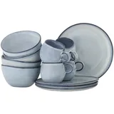 Bloomingville Sandrine Frühstück Set, Geschirr-Set, 12 teilig, blau