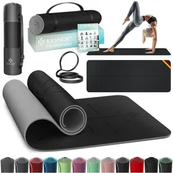 KESSER® Gymnastikmatte mit Tragegurt rutschfest TPE Yogamatte Gepolstert & rutschfest Fitnessmatte , 183 x 61  Trainingsmatte für Fitness Sportmatte, Pilates & Gymnastik Workout extradick
