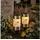 MARELIDA LED Solar Grablichter Kunststoff H: 14cm D: 6cm 2er Set weiß