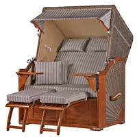 Mr. Deko bene living Strandkorb Komplettset Schaalsee Mahagoni PE