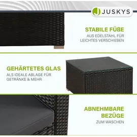 Juskys Punta Cana L Lounge-Set schwarz/dunkelgrau