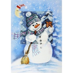 Stick-Grußkarte "Schneemann"
