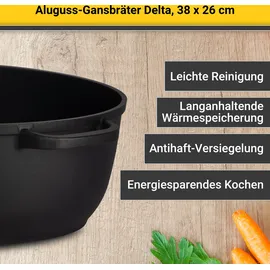 Krüger Delta Aluguss-Gänsebräter 38x26 cm