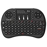 Rii Mini i8+ Wireless (QWERTY US layout) - Mini Beleuchtete Tastatur mit Multi-Touch Maus-Pad für Smart TV, Mini PC, HTPC, Computer und Konsolenspiele