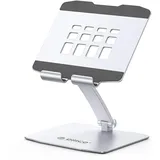 ORICO Tablet Ständer Höhenverstellbarer, Tablet Halterung Tisch, Klappbarer Aluminium iPad Ständer, Kompatibel mit iPad Pro/Air/Mini, Kindle, Samsung & Tablets bis 13 Zoll – FB1, Silber