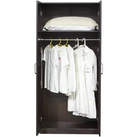 [en.casa] Kleiderschrank Finning 176x80x52 cm 1 Fach Walnuss, dunkel