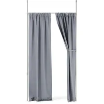 Umbra Anywhere Rod Ausziehbare Vorhangstange und Raumteiler, mobile Teleskop- und Klemmvorhangstange, Montage ohne Bohren und Schrauben, D25mm, 91-168 cm, Nickel