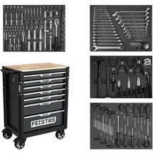 feistos Werkbank mit Bestückung Stahl 48x73x97 cm schwarz