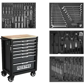 feistos Werkbank mit Bestückung Stahl 48x73x97 cm schwarz